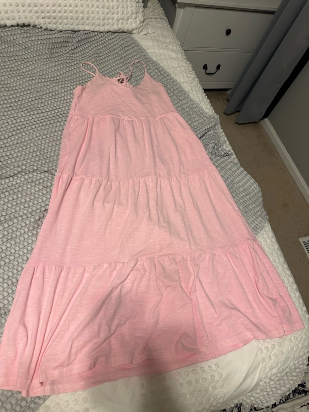 Old Navy Light Pink Tiered Maxi Slip Dress